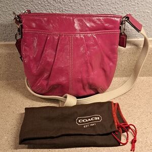 Coach Pink Patent Leather Crossbody Bag